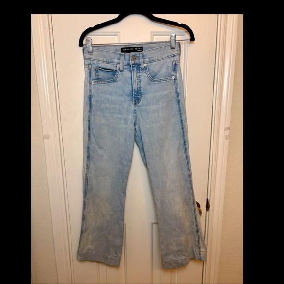 Veronica Beard Carson Ankle Flare High-Rise Washed Denim Jeans Size 27 - Picture 4 of 9